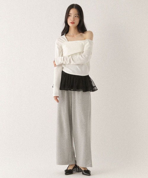 Heather（ヘザー）の「アシメデザインカットソー　592363（Tシャツ/カットソー・レディース・グレー/オフホワイト/ブラック・FREE）」の8枚目の写真