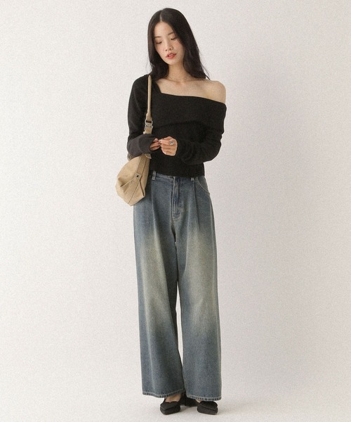 Heather（ヘザー）の「アシメデザインカットソー　592363（Tシャツ/カットソー・レディース・グレー/オフホワイト/ブラック・FREE）」の14枚目の写真