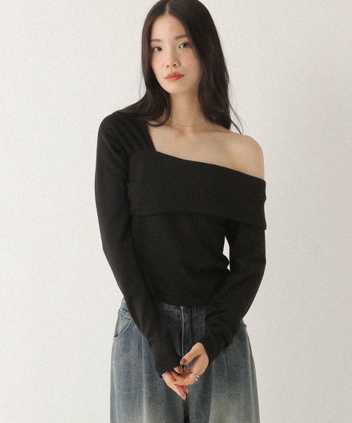 Heather（ヘザー）の「アシメデザインカットソー　592363（Tシャツ/カットソー・レディース・グレー/オフホワイト/ブラック・FREE）」の17枚目の写真