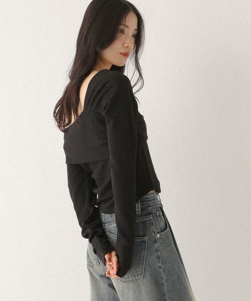 Heather（ヘザー）の「アシメデザインカットソー　592363（Tシャツ/カットソー・レディース・グレー/オフホワイト/ブラック・FREE）」の20枚目の写真