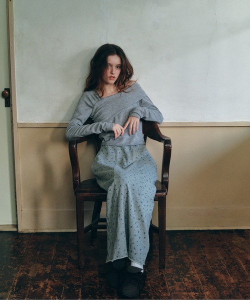 Heather（ヘザー）の「アシメデザインカットソー　592363（Tシャツ/カットソー・レディース・グレー/オフホワイト/ブラック・FREE）」の4枚目の写真