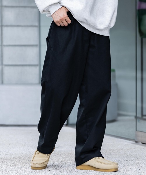 KANGOL（カンゴール）の「KANGOL カンゴール 別注コラボデニム・ツイルワイドテーパードペインターパンツ（デニムパンツ・メンズ・ブラック/ライトブラック/ワンウォッシュ/ケミカルウォッシュ/アイボリー/ブルー・M/L/XL）」の15枚目の写真