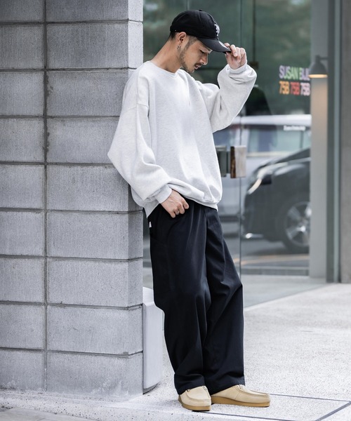 KANGOL（カンゴール）の「KANGOL カンゴール 別注コラボデニム・ツイルワイドテーパードペインターパンツ（デニムパンツ・メンズ・ブラック/ライトブラック/ワンウォッシュ/ケミカルウォッシュ/アイボリー/ブルー・M/L/XL）」の18枚目の写真