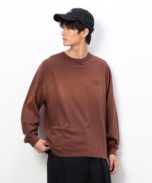 スプレー加工×ロゴ刺繍長袖Tシャツ