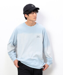 スプレー加工×ロゴ刺繍長袖Tシャツ