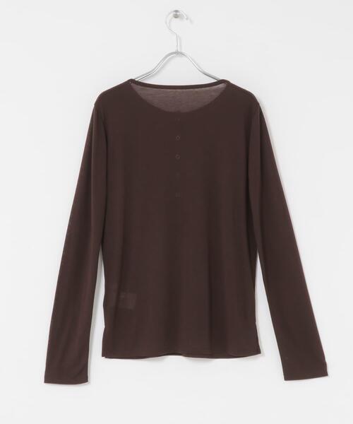 セール】ヘンリーネックプレーンカットトップ（Tシャツ/カットソー