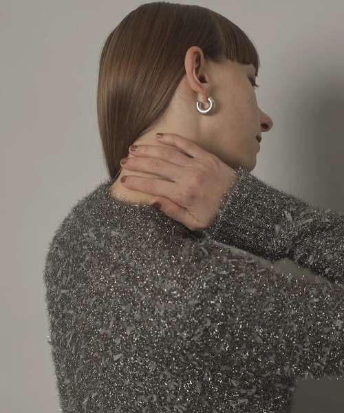 CADUNE（カデュネ）の「フラッグヤーンキラキラニットジャケット（ニット/セーター・レディース・ブラウン/シルバー/チャコールグレー・38）」の11枚目の写真