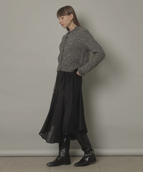 CADUNE（カデュネ）の「フラッグヤーンキラキラニットジャケット（ニット/セーター・レディース・ブラウン/シルバー/チャコールグレー・38）」の14枚目の写真