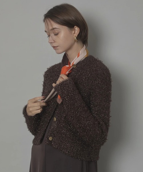 cadune キラキラニットジャケット　38 CADUNE（カデュネ）の「キラキラニットジャケット（ニット