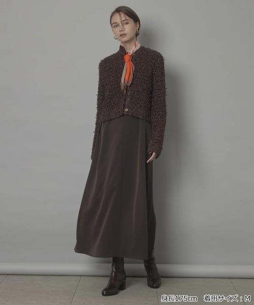 CADUNE（カデュネ）の「フラッグヤーンキラキラニットジャケット（ニット/セーター・レディース・ブラウン/シルバー/チャコールグレー・38）」の19枚目の写真