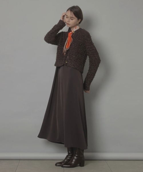 CADUNE（カデュネ）の「フラッグヤーンキラキラニットジャケット（ニット/セーター・レディース・ブラウン/シルバー/チャコールグレー・38）」の22枚目の写真