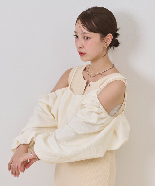 mystic（ミスティック）の「【@sktnnm企画】ホイップブラウスセットワンピース（ワンピース・レディース・チャコールグレー/アイボリー・2/1）」の18枚目の写真