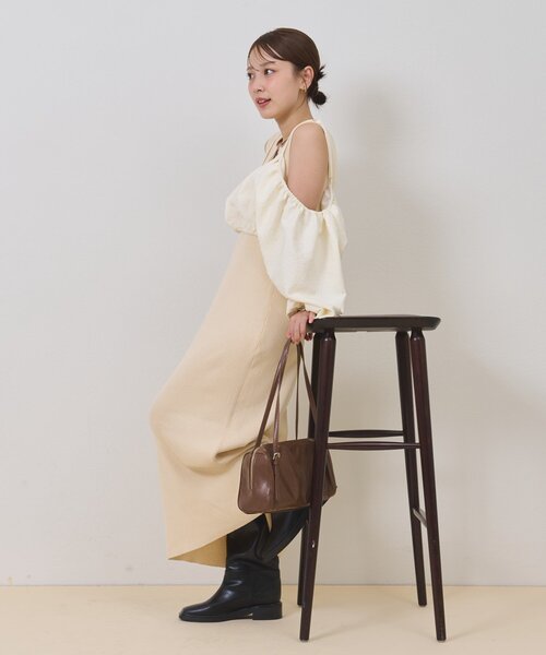 mystic（ミスティック）の「【@sktnnm企画】ホイップブラウスセットワンピース（ワンピース・レディース・チャコールグレー/アイボリー・2/1）」の16枚目の写真