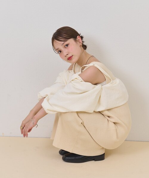 mystic（ミスティック）の「【@sktnnm企画】ホイップブラウスセットワンピース（ワンピース・レディース・チャコールグレー/アイボリー・2/1）」の15枚目の写真