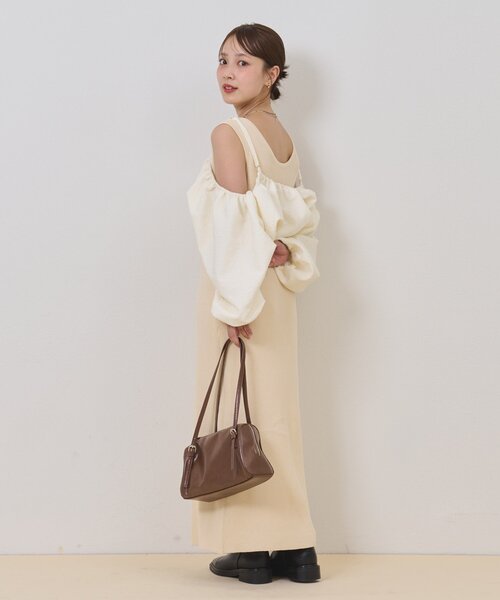 mystic（ミスティック）の「【@sktnnm企画】ホイップブラウスセットワンピース（ワンピース・レディース・チャコールグレー/アイボリー・2/1）」の14枚目の写真