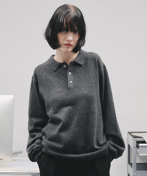 SELLE GLANT(セレグランテ)の「BASIC HIGH-GAUGE KNIT POLO/ベーシックハイゲージニットポロ(ポロシャツ・メンズ・ブラック/ブルー・SMALL/MEDIUM/LARGE)」の5枚目の写真