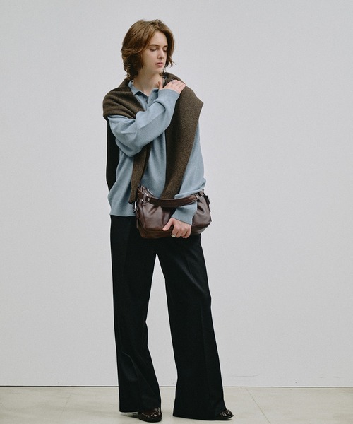 SELLE GLANT(セレグランテ)の「BASIC HIGH-GAUGE KNIT POLO/ベーシックハイゲージニットポロ(ポロシャツ・メンズ・ブラック/ブルー・SMALL/MEDIUM/LARGE)」の21枚目の写真
