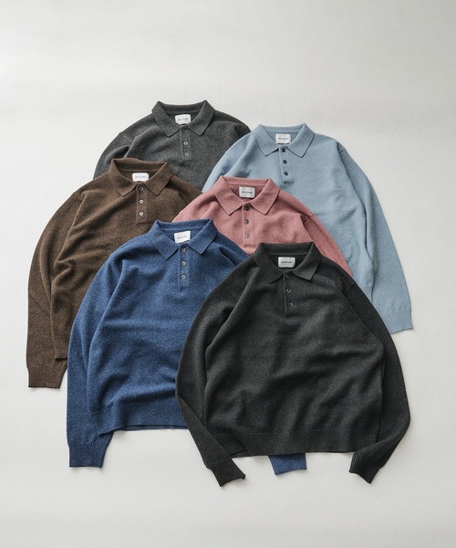 SELLE GLANT(セレグランテ)の「BASIC HIGH-GAUGE KNIT POLO/ベーシックハイゲージニットポロ(ポロシャツ・メンズ・ブラック/ブルー・SMALL/MEDIUM/LARGE)」の19枚目の写真