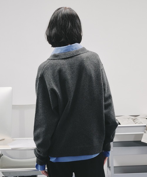 SELLE GLANT(セレグランテ)の「BASIC HIGH-GAUGE KNIT POLO/ベーシックハイゲージニットポロ(ポロシャツ・メンズ・ブラック/ブルー・SMALL/MEDIUM/LARGE)」の16枚目の写真