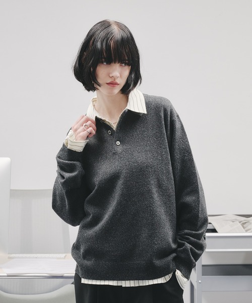 BASIC HIGH-GAUGE KNIT POLO/ベーシックハイゲージニットポロ（ニット