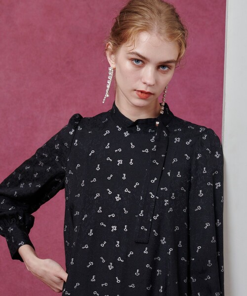 LOULOU WILLOUGHBY ルルウィルビー ワンピース LOULOU WILLOUGHBY】KEYジャガードフレアワンピース