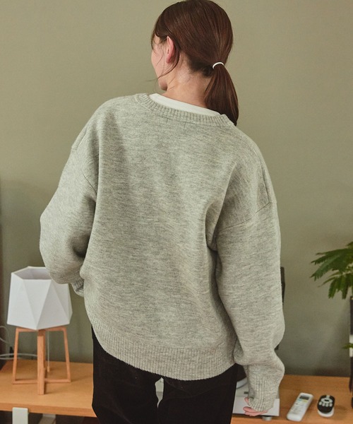 からいかれー ヘンリーネックジャガードニットプルオーバー【THE CRAFT CREW