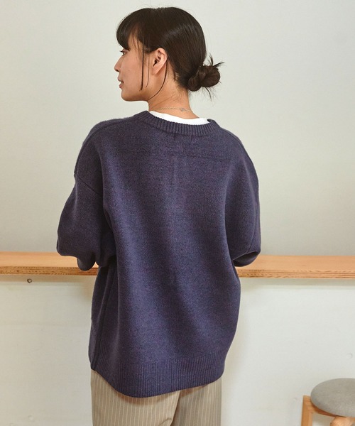 ヘンリーネックジャガードニットプルオーバー【THE CRAFT CREW