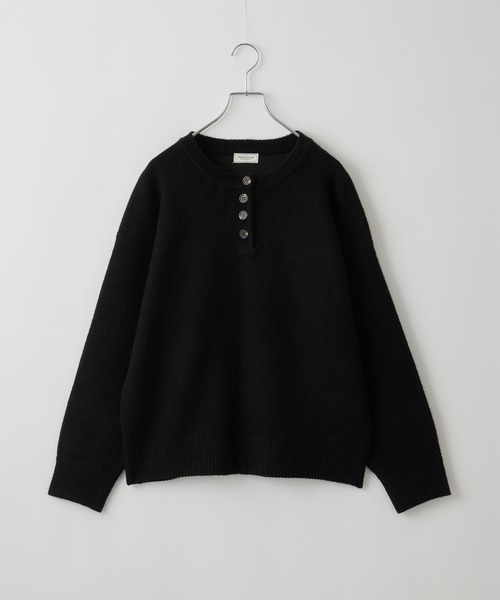 ヘンリーネックジャガードニットプルオーバー【THE CRAFT CREW