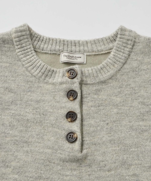THE CRAFT CREW PRODUCTS（ザクラフトクループロダクツ）の「ヘンリーネックジャガードニットプルオーバー【THE CRAFT CREW PRODUCTS】（ニット/セーター・レディース・グレー/ネイビー/ブラック・FREE）」の7枚目の写真