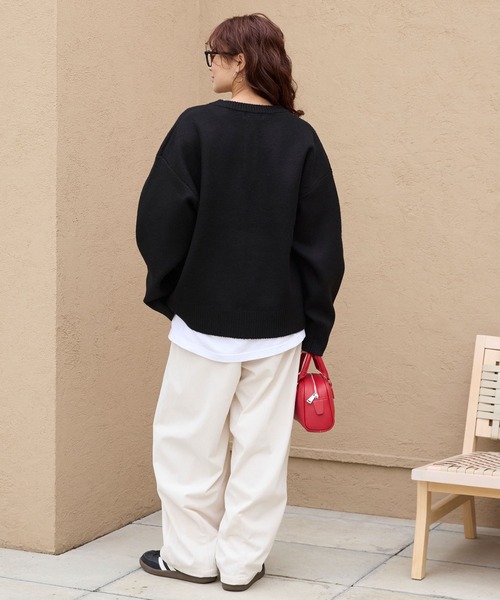 ヘンリーネックジャガードニットプルオーバー【THE CRAFT CREW