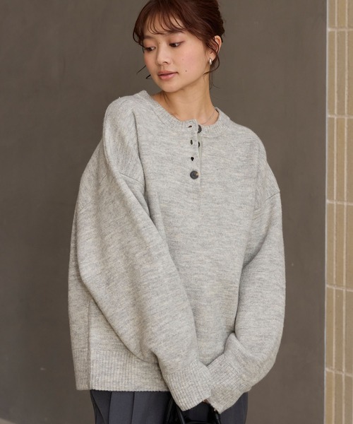 セール】ヘンリーネックジャガードニットプルオーバー【THE CRAFT CREW