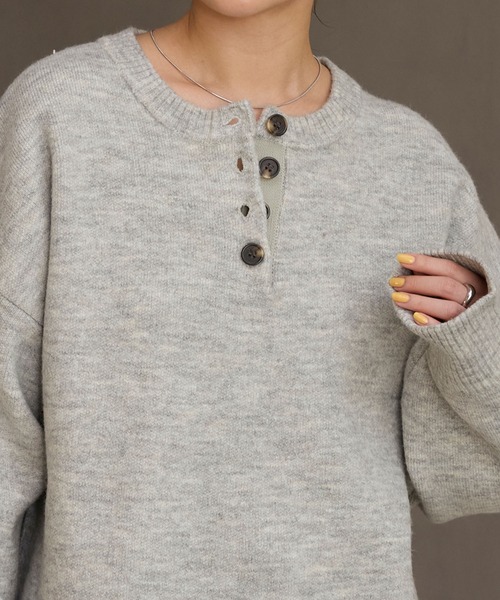 セール】ヘンリーネックジャガードニットプルオーバー【THE CRAFT CREW