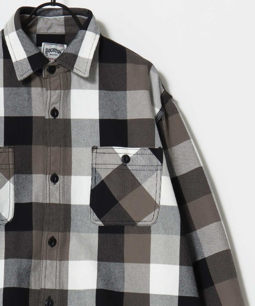 HOUSTON（ヒューストン）の「HOUSTON/ヒューストン Ombre Check Viyella Shirt/オンブレチェック ビエラシャツ/ネルシャツ/レディース メンズ（シャツ/ブラウス・メンズ・ターコイズブルー/ブラウン系その他/オリーブ/ブラウン/レッド/グリーン/レッド系その他/ネイビー/ブラック/カーキ/グレー/ブルー/ブラック系その他・L/XL/M）」の3枚目の写真