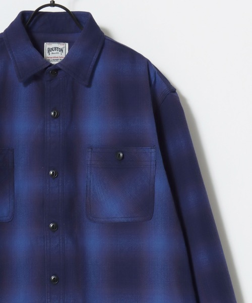 HOUSTON（ヒューストン）の「HOUSTON/ヒューストン Ombre Check Viyella Shirt/オンブレチェック ビエラシャツ/ネルシャツ/レディース メンズ（シャツ/ブラウス・メンズ・ターコイズブルー/ブラウン系その他/オリーブ/ブラウン/レッド/グリーン/レッド系その他/ネイビー/ブラック/カーキ/グレー/ブルー/ブラック系その他・L/XL/M）」の10枚目の写真