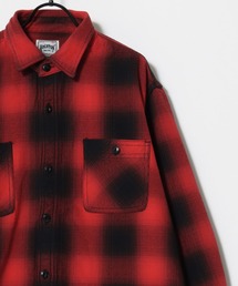 HOUSTON/ヒューストン Ombre Check Viyella Shirt/オンブレチェック ビエラシャツ/ネルシャツ/レディース メンズ
