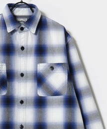 HOUSTON/ヒューストン Ombre Check Viyella Shirt/オンブレチェック ビエラシャツ/ネルシャツ/レディース メンズ