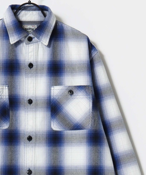 HOUSTON（ヒューストン）の「HOUSTON/ヒューストン Ombre Check Viyella Shirt/オンブレチェック ビエラシャツ/ネルシャツ/レディース メンズ（シャツ/ブラウス・メンズ・ターコイズブルー/ブラウン系その他/オリーブ/ブラウン/レッド/グリーン/レッド系その他/ネイビー/ブラック/カーキ/グレー/ブルー/ブラック系その他・L/XL/M）」の11枚目の写真