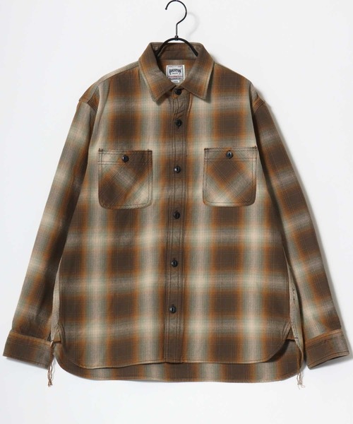 HOUSTON（ヒューストン）の「HOUSTON/ヒューストン Ombre Check Viyella Shirt/オンブレチェック ビエラシャツ/ネルシャツ/レディース メンズ（シャツ/ブラウス・メンズ・ターコイズブルー/ブラウン系その他/オリーブ/ブラウン/レッド/グリーン/レッド系その他/ネイビー/ブラック/カーキ/グレー/ブルー/ブラック系その他・L/XL/M）」の20枚目の写真