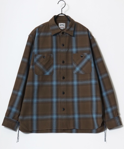 HOUSTON（ヒューストン）の「HOUSTON/ヒューストン Ombre Check Viyella Shirt/オンブレチェック ビエラシャツ/ネルシャツ/レディース メンズ（シャツ/ブラウス・メンズ・ターコイズブルー/ブラウン系その他/オリーブ/ブラウン/レッド/グリーン/レッド系その他/ネイビー/ブラック/カーキ/グレー/ブルー/ブラック系その他・L/XL/M）」の14枚目の写真