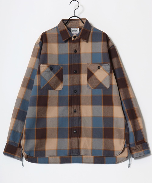 HOUSTON（ヒューストン）の「HOUSTON/ヒューストン Ombre Check Viyella Shirt/オンブレチェック ビエラシャツ/ネルシャツ/レディース メンズ（シャツ/ブラウス・メンズ・ターコイズブルー/ブラウン系その他/オリーブ/ブラウン/レッド/グリーン/レッド系その他/ネイビー/ブラック/カーキ/グレー/ブルー/ブラック系その他・L/XL/M）」の16枚目の写真