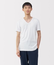 無印良品(ムジルシリョウヒン)の紳士 あったか綿 Vネック半袖Tシャツ(インナーウェア/肌着)