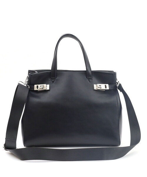 SMIR NASLI(サミールナスリ)の「W金具付き2WAYトートバッグ/A4対応(トートバッグ・レディース・ブラック/ベージュ・FREE)」の4枚目の写真