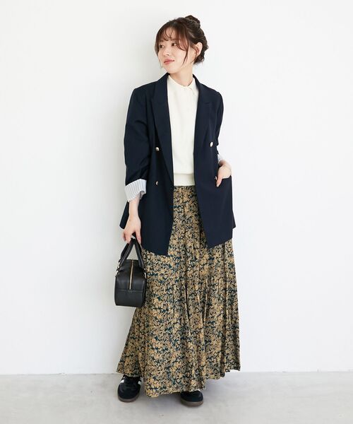 le.coeur blanc(ルクールブラン)の「《手洗い可能》Fanaka別注フラワープリントスカート(スカート・レディース・グリーン系その他・38)」の6枚目の写真