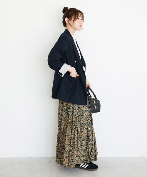 le.coeur blanc(ルクールブラン)の「《手洗い可能》Fanaka別注フラワープリントスカート(スカート・レディース・グリーン系その他・38)」の8枚目の写真