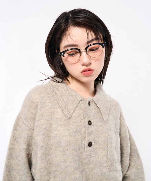 Elanque シャギーニットポロ【10月頭まで】 shaggy knit polo/シャギーニットポロ（ポロシャツ）｜Elanque
