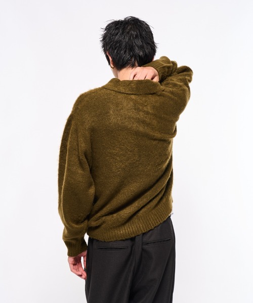 Elanque シャギーニットポロ【10月頭まで】 shaggy knit polo/シャギーニットポロ（ポロシャツ）｜Elanque