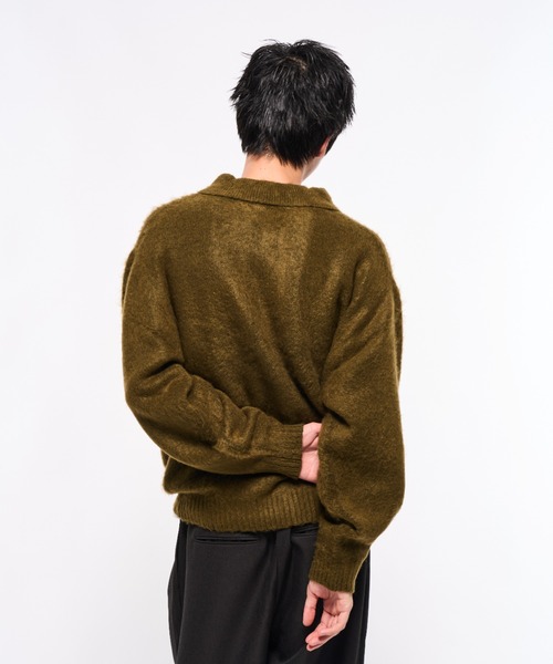 Elanque シャギーニットポロ【10月頭まで】 shaggy knit polo/シャギーニットポロ（ポロシャツ）｜Elanque