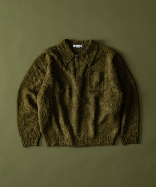 Elanque シャギーニットポロ【10月頭まで】 shaggy knit polo/シャギーニットポロ（ポロシャツ）｜Elanque