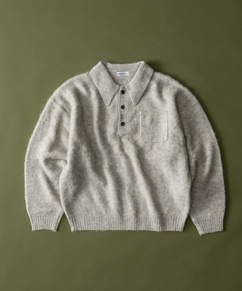 Elanque シャギーニットポロ【10月頭まで】 shaggy knit polo/シャギーニットポロ（ポロシャツ）｜Elanque