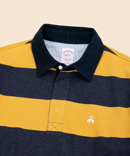 BROOKS BROTHERS（ブルックスブラザーズ）の「コットンジャージー　GFロゴ　ラグビーシャツ（ポロシャツ・メンズ・グレー/イエロー/バーガンディー・X-SMALL/X-LARGE/SMALL/MEDIUM/LARGE）」の7枚目の写真